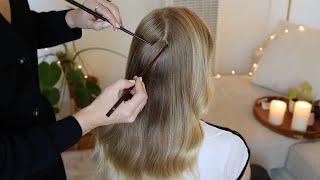 ASMR  Relaxing Hair Play For Sleep ✨ Hair Brushing Scalp Check Whisper Real Person ASMR [upl. by Ahsieuqal]