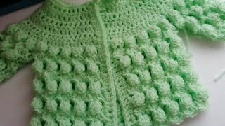 Pretty bobbles crochet baby cardigan Part 2 the body by Crochet Nuts [upl. by Irotal]