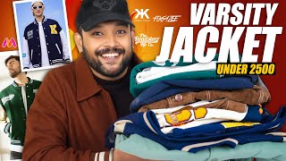 Best Budget VARSITYBOMBER JACKETS for Winter Men 🔥 Myntra Jacket Haul Review 2024  ONE CHANCE [upl. by Ennaillij901]