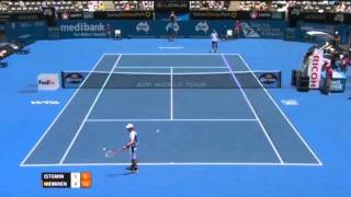 Denis Istomin v Jarkko Nieminen  Mens Singles Semi Final Sydney International 2012 [upl. by Arahat]