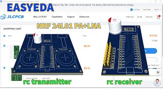 Easy EDA quick tutorial RC transmitter  RC receiver NRF24l01 PALNA [upl. by Nylrehs635]