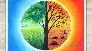 How to draw Save Tree Save Earth Save Nature drawing easy Poster drawing [upl. by Torbert]