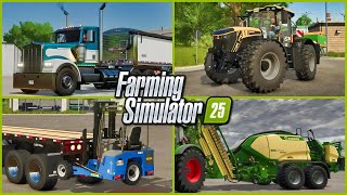 Farm Sim News  Kenworth JCB Forklift amp Windrow Balers FS25 [upl. by Llenaj]