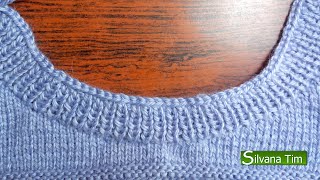 Cómo tejer ESCOTE o CUELLO REDONDO para Jersey 🧶 parte 3 Tejido con dos agujas  76 [upl. by Emmalynne29]