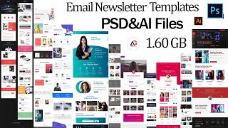 Email Newsletter Templates In PSD amp AI Files  Aneela Graphics [upl. by Imaon]