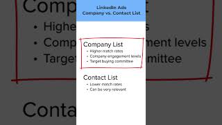 LinkedIn Ads Company List vs Contact List linkedinmarketing linkedinads [upl. by Atiugal]