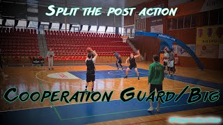 Basketball drill  Cooperation guard and big man  Pt1 Split the post action 🎬 🏀 [upl. by Jalbert]