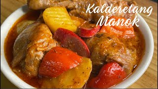 KALDERETANG MANOK Chicken Caldereta Recipe [upl. by Tiff]