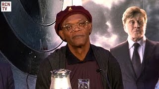 Samuel L Jackson Interview  Nick Fury Eyepatch  Captain America The Winter Soldier Premeire [upl. by Yrkcaz]