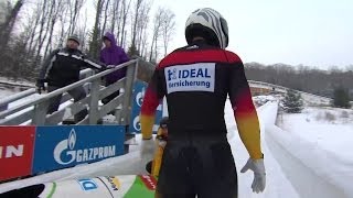 FIBT  2Man Bobsleigh World Cup 20132014  Lake Placid Heat 1 Race 1 [upl. by Ciro854]