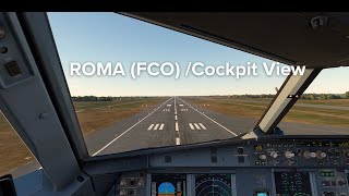 ROME FCO  Cockpit view of an Airbus A320 approach and landing runway 16L ✈️ flightsimulator2020 [upl. by Tserof]