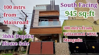 3 bhk Duplex House sale mangadu Chennai Ct7200520085Direct Sale3bhk duplex homerealestate [upl. by Bj116]