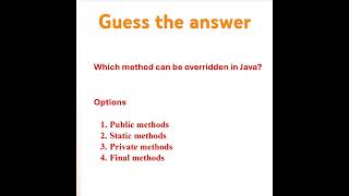 Daily Java interview questions  java most asked interview questions java shorts [upl. by Araht985]