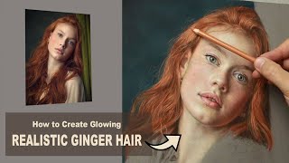 Pastel Portrait Tutorial  How to draw Realistic Ginger Hair using Pastel Pencils [upl. by Millan616]