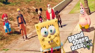 PAPAI NOEL NA GANGUE AMENDOBOBO  Bob Esponja no GTA V MODS [upl. by Monafo]