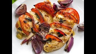 Chicken breast with mozzarella and tomatoes recipe  Gustomondo [upl. by Philly]