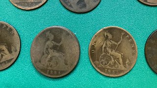 My Queen Victoria One Penny Coins  1863 to 1889 1 [upl. by Llerdnam]