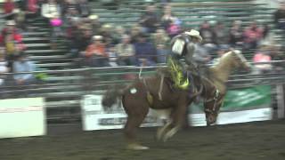 Lane Stuckey 68 on Big Countrys 002 Novice Saddle Bronc 13 FCA Finals Rd 2 [upl. by Azila539]