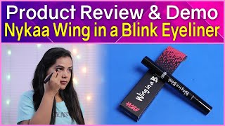 NYKAA WING EYELINER TRY ON amp REVIEW  Eyeliner Review । Cheap amp Best Eyeliner। Eyeliner Tutorial [upl. by Ycats]