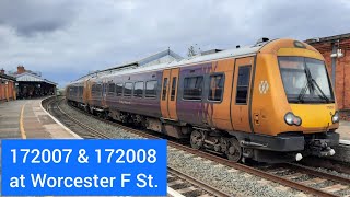 172007 amp 172008 depart Worcester Foregate Street 28102021 [upl. by Ettesyl]