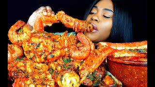 KING CRAB SEAFOOD BOIL MUKBANG  SEAFOOD  MUKBANG  DESHELLED LOBSTER  SEAFOOD BOIL  ASMR EATING [upl. by Eiveneg]