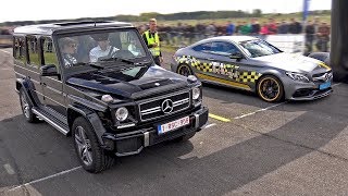 MercedesAMG C63 S Edition 1 vs G63 AMG vs CLA45 AMG vs M3 [upl. by Yesnikcm]