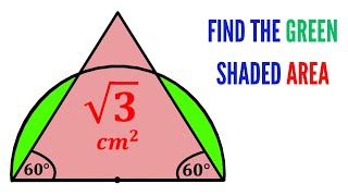 Can you find area of the total Green shaded region  Semicircle  math maths  geometry [upl. by Enyawad]