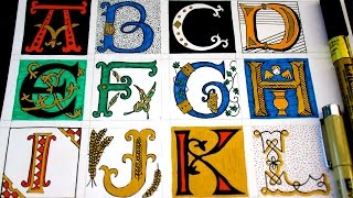 How to Draw Illuminated Letters [upl. by Llewop]