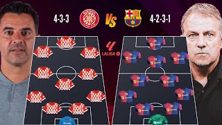 GIRONA VS BARCELONA HEAD TO HEAD PREDICTED LINEUP 🔥 MICHEL VS HANSI FLICK ✅ LA LIGA MATCH WEEK 5 [upl. by Adirem395]