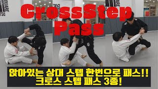 앉아 있는 상대 스텝 한번으로 패스주짓수 크로스 스텝 패스 3종bjj cross step pass 3ways [upl. by Yoshio590]