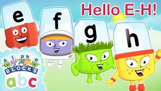 Say Hello To Letters E F G amp H  Phonics for Kids  Learn To Read  Alphablocks [upl. by Bloom]