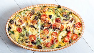 Baked Vegetarian Mediterranean Frittata Recipe  EatSimpleFoodcom [upl. by Xel35]