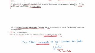 MTH 427527 Chapter 12 Urysohn metrization theorem part 66 [upl. by Attennek124]