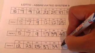 How to Play Lotto With an Abbreviated System 9  Lotto Wheeling  Step by Step Instructions [upl. by Retepnhoj]