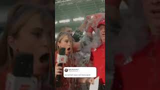 Sideline reporter Molly McGrath got a Gatorade bath 💀 [upl. by Asenad]