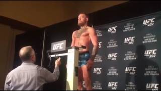 Conor McGregor WeighIns At 168lbs I UFC 202 [upl. by Udella]