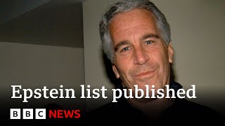 Jeffrey Epstein List of names in court files released  BBC News [upl. by Remliw626]