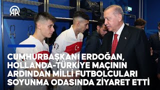 Cumhurbaşkanı Erdoğan HollandaTürkiye maçının ardından Milli futbolcuları ziyaret etti [upl. by Benedikt]