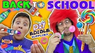 DIY EDIBLE SCHOOL SUPPLIES Teacher vs Supplies FUNnel Vision Back to School Skit [upl. by Naujd]