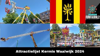 Attractielijst Kermis Waalwijk 2024 [upl. by Joung]