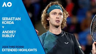 Sebastian Korda v Andrey Rublev Extended Highlights  Australian Open 2024 Third Round [upl. by Merl]