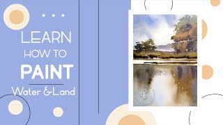 Water and Land in watercolour for Beginners [upl. by Kcirdes]