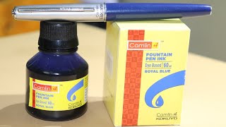 Camlin Blue Fountain Pen Ink Testing and First Writing Impressions with Camlin Elegant Fountain Pen [upl. by Piwowar421]