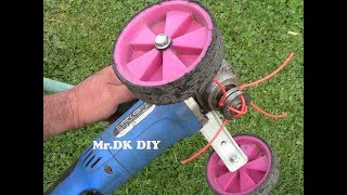 HOME MADE GRASS CUTTER USING ANGLE GRINDER  DIY 2018 [upl. by Harutek]