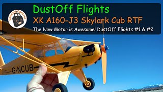 XK A160 J3 Skylark Cub 650mm RTF  Highly MODd amp the New Motor is Awesome DustOff Flights 1 amp 2 [upl. by Gazo603]