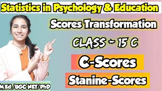 Class15C CScale  Stanine Scale  Statistics in Education amp Psychology InculcateLearning ​ [upl. by Eliades]