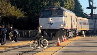 Amtrak near miss with a biker emergency brakes applied [upl. by Karil]