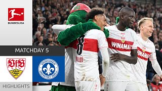 10 Goals Guirassy equals Lewandowski Record  Stuttgart  Darmstadt 31  Highlights  MD 5 [upl. by Dryden]