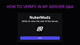 HOW TO VERIFY IN MY NEW SERVER [upl. by Donnamarie457]