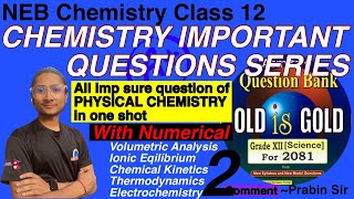 physical chemistry class 12 important questions  chemistry important questions class 12 neb [upl. by Jessa429]